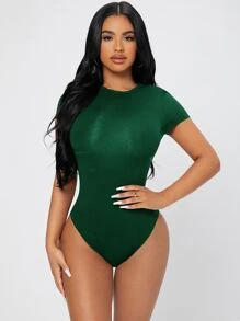 SHEIN PETITE Solid Slim Fit Bodysuit
