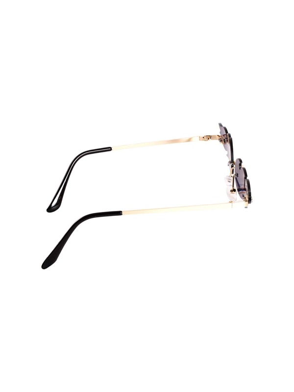 SHEIN ICON Red Mirrored Flame Design Fashionable Metal Frame Sunglasses