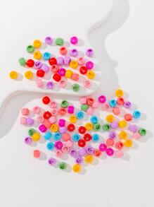 60pcs Multi-Colored Minimalist Hair Ring Cute Hair Clips - Multicolor - View 2