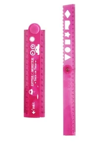 1pc Cartoon Graphic Straight Ruler, Cute Foldable School Office Measuring Tool - Red - View 2