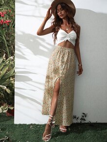 Váy nữ Chia Nút phía trước Tất cả trên in Boho - Nhiều màu - Xem 4