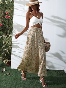 Váy nữ Chia Nút phía trước Tất cả trên in Boho - Nhiều màu - Xem 5