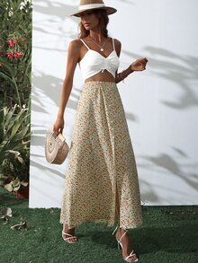 Váy nữ Chia Nút phía trước Tất cả trên in Boho - Nhiều màu - Xem 6
