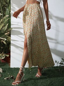 Váy nữ Chia Nút phía trước Tất cả trên in Boho - Nhiều màu - Xem 7