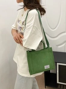 Túi đeo chéo Nữ Lá thư Có thể điều chỉnh được Đôi tay cầm Sẵn sàng - Màu xanh lá cây đậm - Xem 2