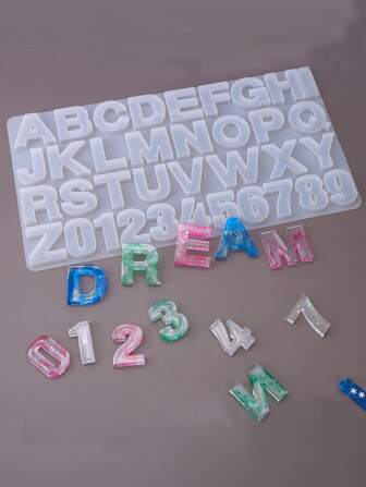1pc Alphabet Shaped DIY Silicone Mold, White Silicone Mold For DIY Craft
