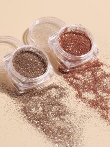 FULL BEAUTY 6pcs Gold Brown Nail Powder Glitter Pigment Holographic Shining Nail Art Sequins Flakes Dust DIY Manicure Decorations - Brown - View 2