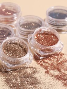 FULL BEAUTY 6pcs Gold Brown Nail Powder Glitter Pigment Holographic Shining Nail Art Sequins Flakes Dust DIY Manicure Decorations - Brown - View 7