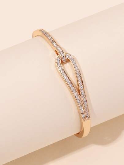 1件简约金色锆石手链，时尚珠宝，女士礼物