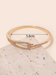 1件简约金色锆石手链，时尚珠宝，女士礼物 - 金黃色 - 查看 4