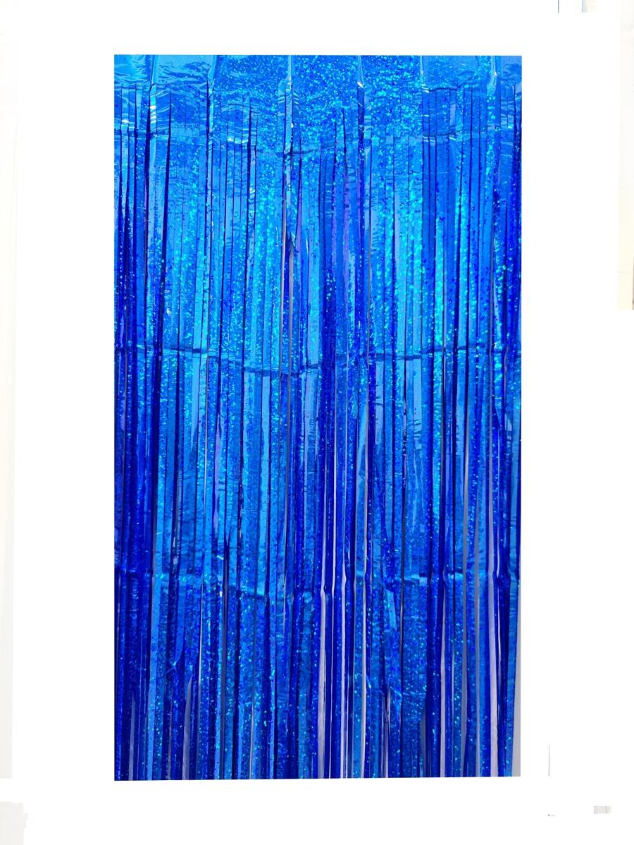 1 件塑料 PET 雨帘装饰，适用于派对背景 - 藍色 - 查看 1