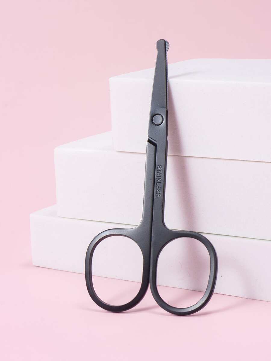 Carbon Steel Nose Hair Scissors - Black - View 1