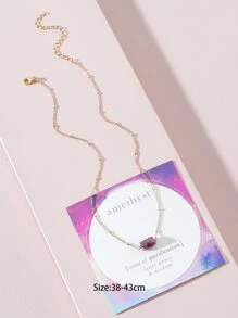 1 pieza Collar de Amatista Natural (Diferentes tonos de púrpura) - Morado - Ver 4