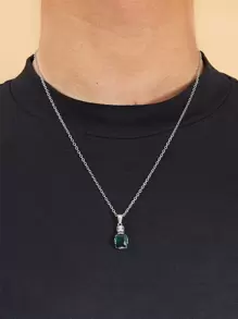 Những người đàn ông thời trang và phổ biến Vòng cổ trang trí bằng đá rhinestone bằng đồng để làm quà tặng trang sức và cho một vẻ ngoài sành điệu - Bạc - Xem 1