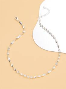 時尚流行男士扭紋設計項鍊銅質，適合珠寶禮物和時尚外觀 - 銀色 - 查看 2