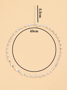 時尚流行男士扭紋設計項鍊銅質，適合珠寶禮物和時尚外觀 - 銀色 - 查看 4
