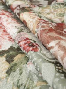 Mantel jacquard con patrón floral con encaje en contraste - Multicolor - Ver 5