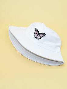 1入組兒童蝴蝶樣式漁夫帽 - 白色 - 查看 2