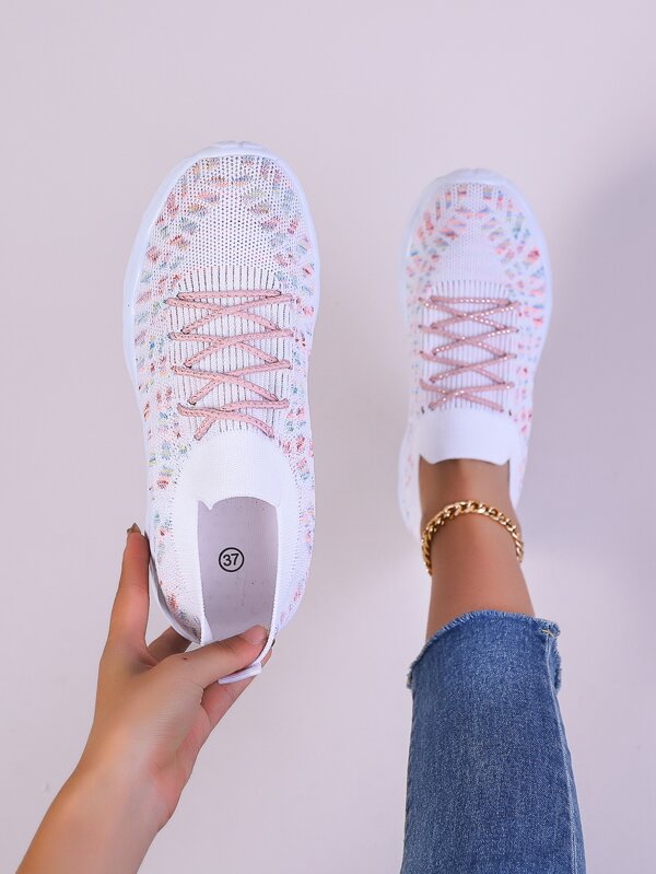 Multicolor Women's Road Running Shoes With Lace-up Front