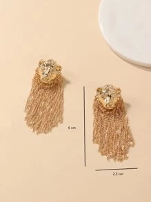 Ohrringe mit Löwen Kopf & Metall Quaste