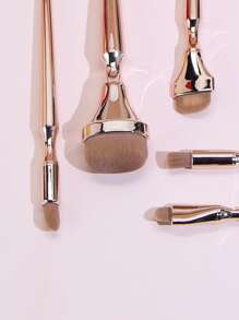 Juego de 5 pinceles de maquillaje de alta calidad en color oro rosa, incluye pincel para polvos faciales, pincel de arreglo, pincel para base en polvo, pinceles de maquillaje, juego de brochas, kit de brochas de maquillaje, juego de maquillaje completo, set de brochas de maquillaje, kit de maquillaje completo, set de brochas, set de brochas de maquillaje, set de regalo de maquillaje, set - Marrón Mocha - Ver 8