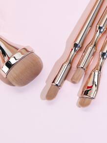 Juego de 5 pinceles de maquillaje de alta calidad en color oro rosa, incluye pincel para polvos faciales, pincel de arreglo, pincel para base en polvo, pinceles de maquillaje, juego de brochas, kit de brochas de maquillaje, juego de maquillaje completo, set de brochas de maquillaje, kit de maquillaje completo, set de brochas, set de brochas de maquillaje, set de regalo de maquillaje, set - Marrón Mocha - Ver 9