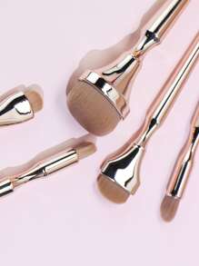 Juego de 5 pinceles de maquillaje de alta calidad en color oro rosa, incluye pincel para polvos faciales, pincel de arreglo, pincel para base en polvo, pinceles de maquillaje, juego de brochas, kit de brochas de maquillaje, juego de maquillaje completo, set de brochas de maquillaje, kit de maquillaje completo, set de brochas, set de brochas de maquillaje, set de regalo de maquillaje, set - Marrón Mocha - Ver 10
