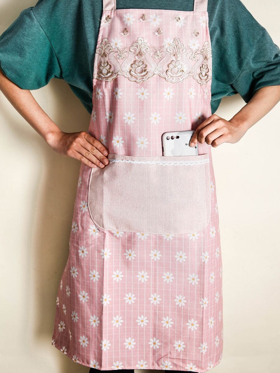 Floral Print Apron - Multicolor - View 1
