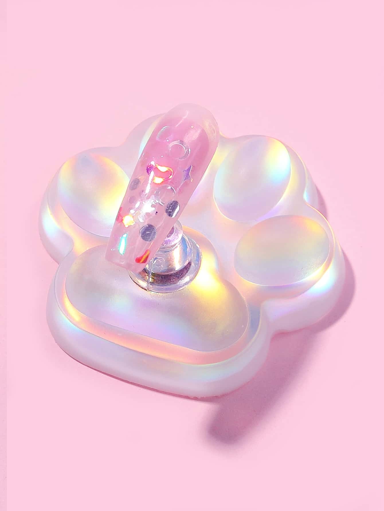 1入組假指甲和1入組貓爪形狀美甲底座支架 - 彩色 - 查看 1