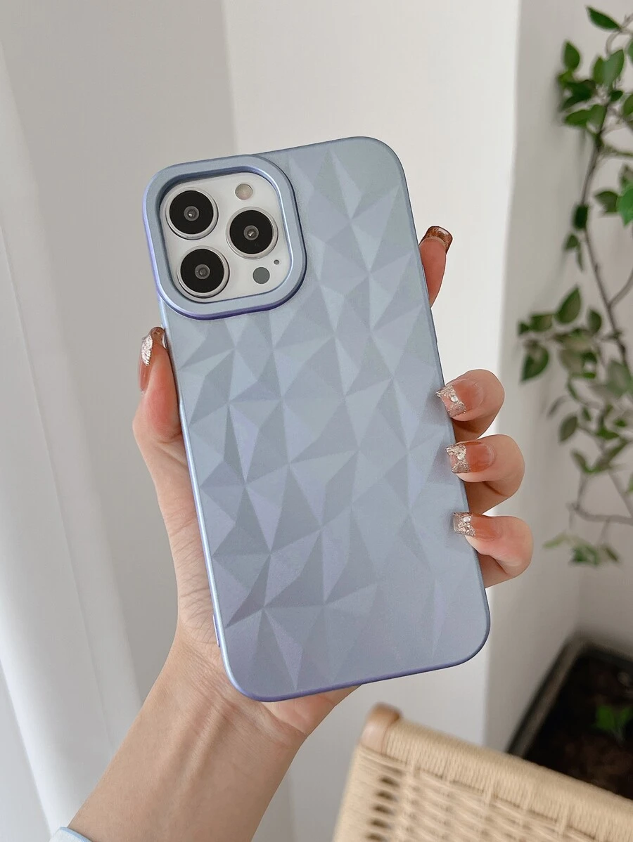 3D Diamond Texture Phone Case - Blue - View 1