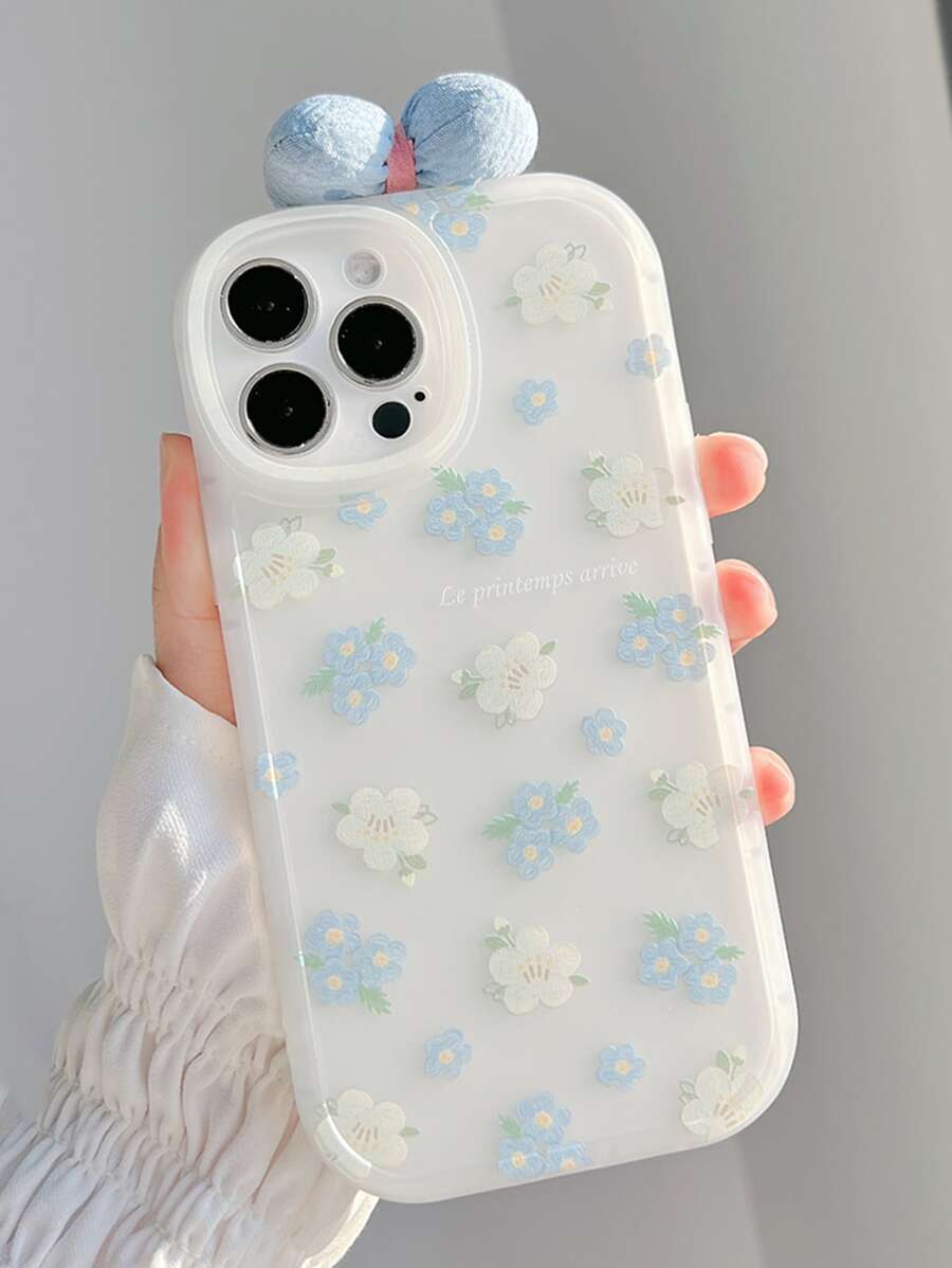 蝴蝶結裝飾花朵印花手機外殼 - 彩色 - 查看 1