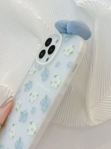 蝴蝶結裝飾花朵印花手機外殼 - 彩色 - 查看 2