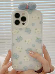 蝴蝶結裝飾花朵印花手機外殼 - 彩色 - 查看 6