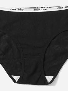 Snug Zone Plus 5pack Contrast Letter Tape Panty Sports