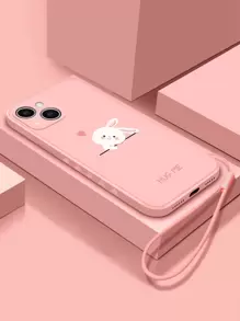 Baby Pink Pink 1pc Tpu Edge Painted Phone Case With Lanyard, Compatible With IPhone 7 8 11 12 13 14 Promax Plus X Xr Xsmax Se2 Compatible With IPhone15,15pro,15plus,15promax Compatible With IPhone15/15Plus/15Pro/15Promax
