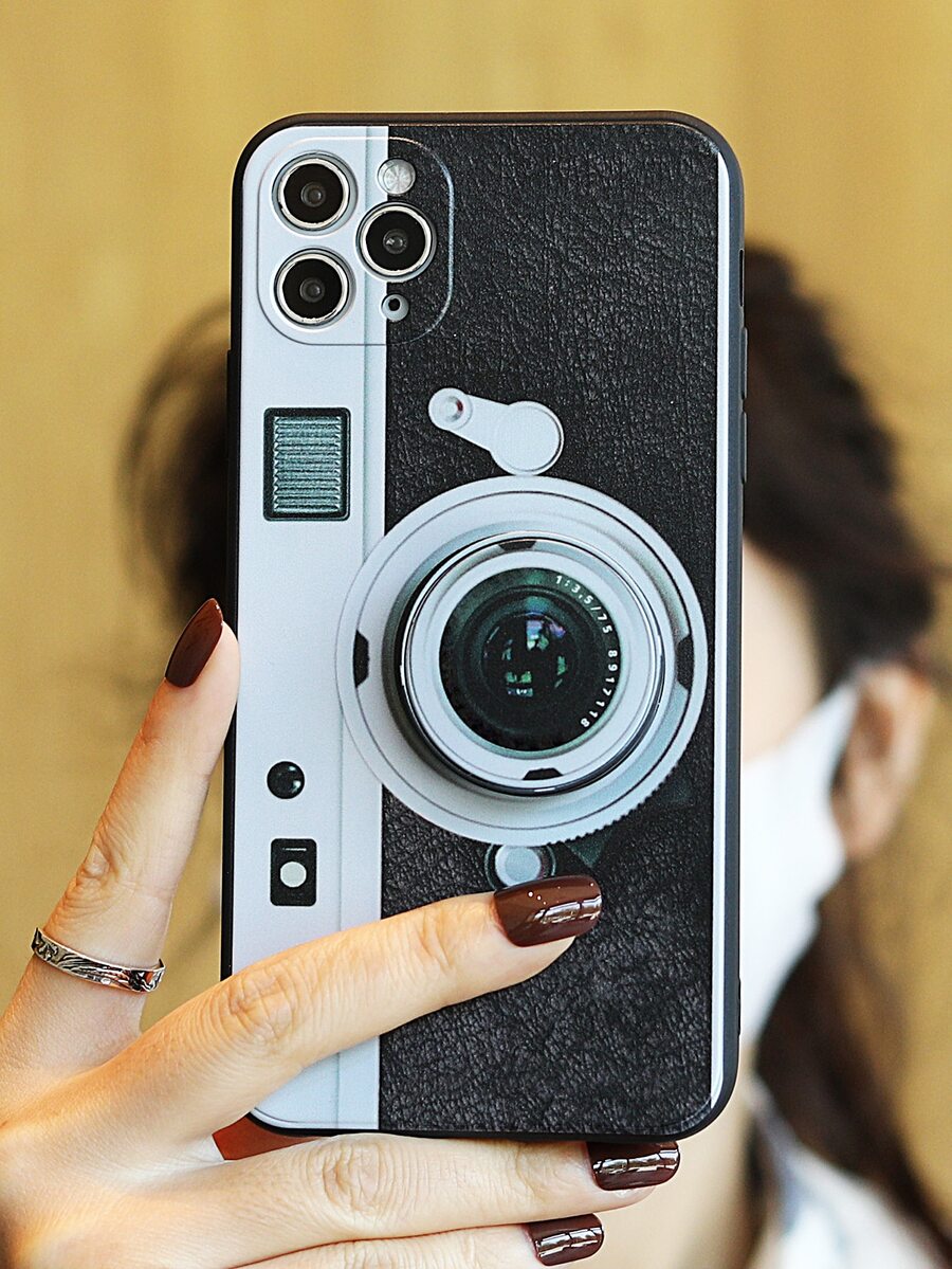 Camera Pattern Phone Case - Multicolor - View 1