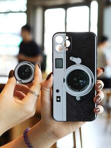 Camera Pattern Phone Case - Multicolor - View 3