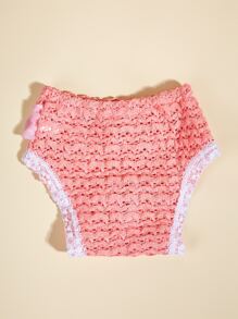 1pc Comfortable Breathable Lace Trim Anti-Harassment Pet Physiological Pants - Pink - View 3