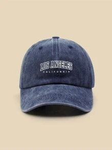 字母圖案棒球帽街頭風 - 藏蓝色 - 查看 1