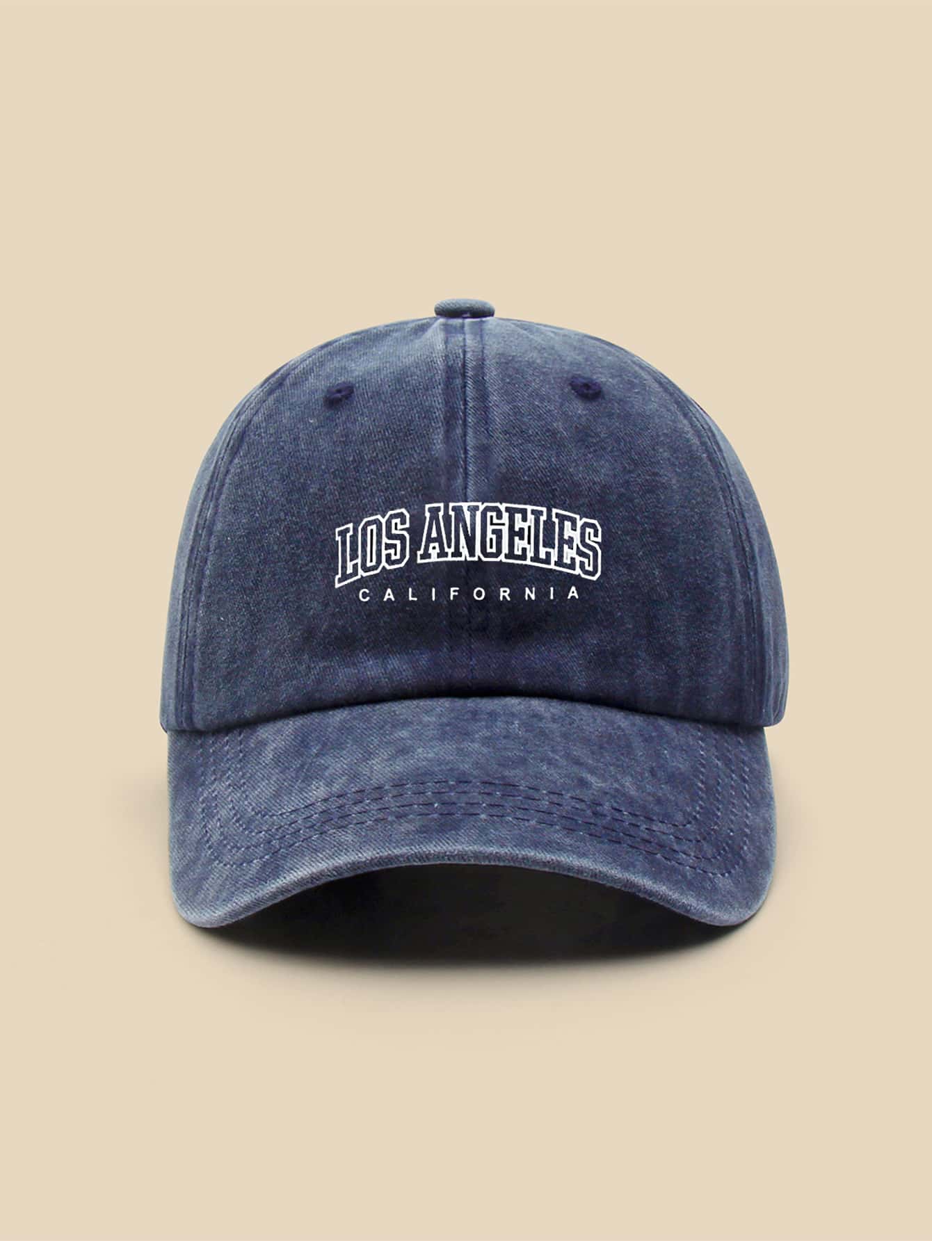 字母圖案棒球帽街頭風 - 藏蓝色 - 查看 1