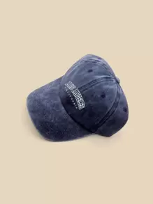 字母圖案棒球帽街頭風 - 藏蓝色 - 查看 4