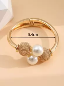 Faux Pearl Decor Bangle - Multicolor - View 3