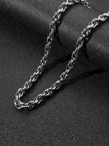 Dây chuyền nam tối giản bằng thép không gỉ thời trang và phổ biến dùng làm quà tặng trang sức và tạo nên phong cách sành điệu - Bạc - Xem 2