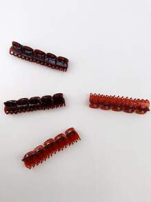 20个/包 女士1.5厘米纯色塑料发爪夹，适合日常休闲佩戴，南瓜Y2K风格发夹，发卡，发饰，上学必备，大学假期必备发饰 - 彩色 - 查看 6