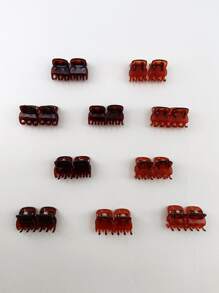 20个/包 女士1.5厘米纯色塑料发爪夹，适合日常休闲佩戴，南瓜Y2K风格发夹，发卡，发饰，上学必备，大学假期必备发饰 - 彩色 - 查看 5