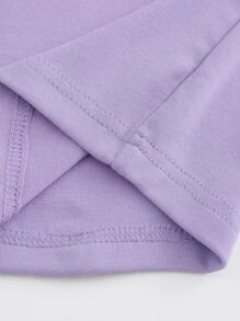 蝴蝶和字母圖案木耳邊短款T恤