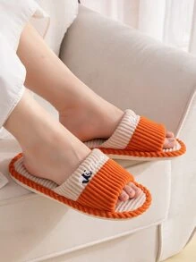 Panda Embroidered Fuzzy Bedroom Slippers - Multicolor - View 6