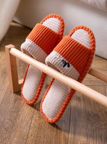 Panda Embroidered Fuzzy Bedroom Slippers - Multicolor - View 2