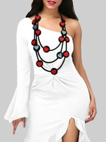 1pc New Arrival Fashionable Handmade Bohemian Style Heart Shaped Rubber Multi-layer Necklace - Multicolor - View 1