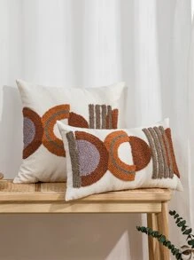 1 件/2 件套 DC 半圆形图案靠垫套，帆布圆形刺绣工艺品，北欧风格家纺，客厅卧室沙发装饰靠垫套，节日派对户外花园装饰枕套，30*50cm 45*45cm，无填充物 - 棕色 - 查看 12